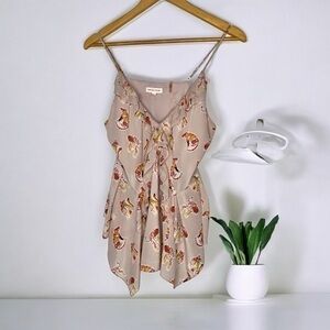 Rebecca Taylor Tiger Ruffle Cami Top 100% Silk